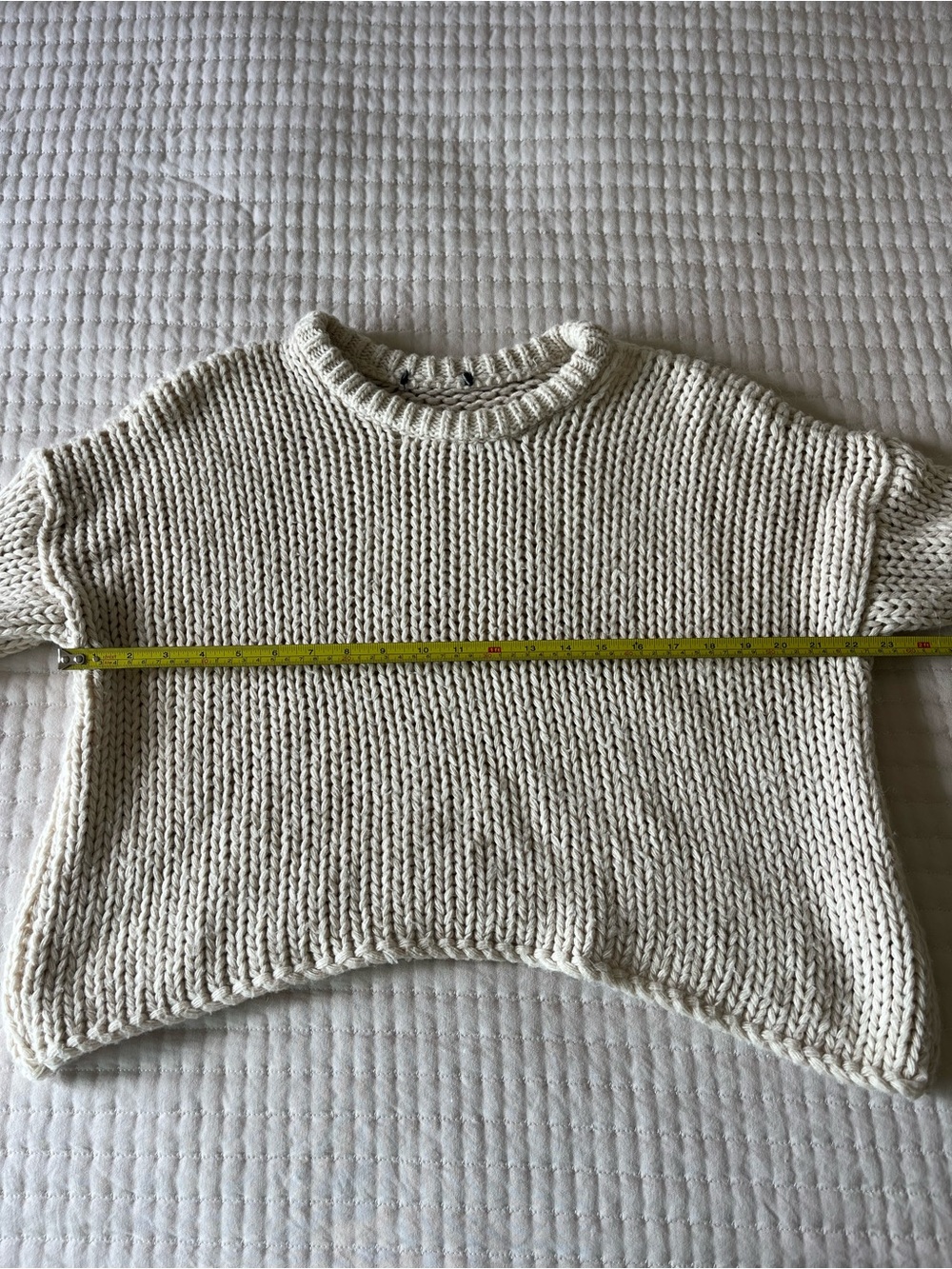 Vintage Made in Italy Cream Chunky Knit Wool Sweater - Picture 3 of 6